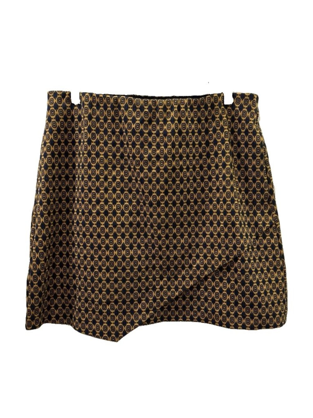 CAbi medallion print Knit Skirt Black Yellow Kensington proper Women Size L